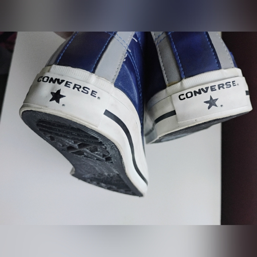 VINTAGE Blue Converse C-Star Racer Mid Synthetic Athleisure Sneakers • Women's 8 - Picture 6 of 14